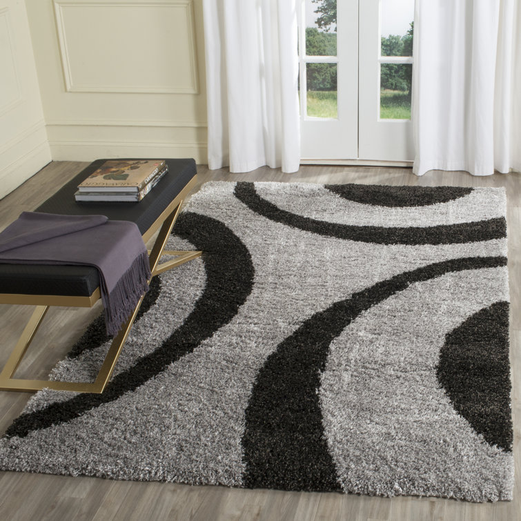 Latitude Run® Barbara Geometric Gray/Black Area Rug & Reviews Wayfair